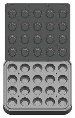 Форма для тарталетницы Kocateq DHTartmatic Plate 58 (круглые, верхний Ø 53 мм, нижний Ø 39 мм, 20 шт.)